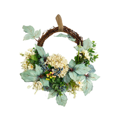 Artificial Hydrangea Wreath Spring Decorative Door Hanging Wall Wreath for Home Door