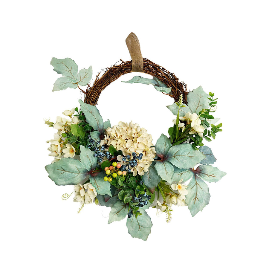 Artificial Hydrangea Wreath Spring Decorative Door Hanging Wall Wreath for Home Door
