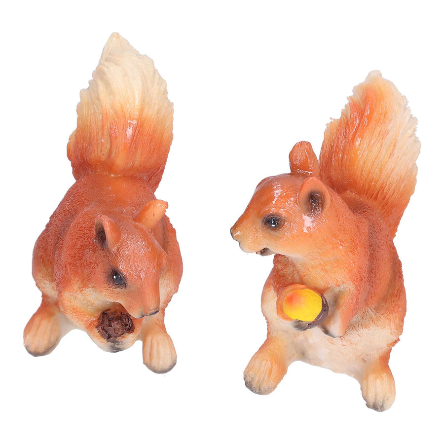 Resin Animal Squirrels Model Cartoon Squirrels Shaped Statue Decoration Synthetic Resin Micro Landscape Crafts for Home Garden Terrace YardStyle 2