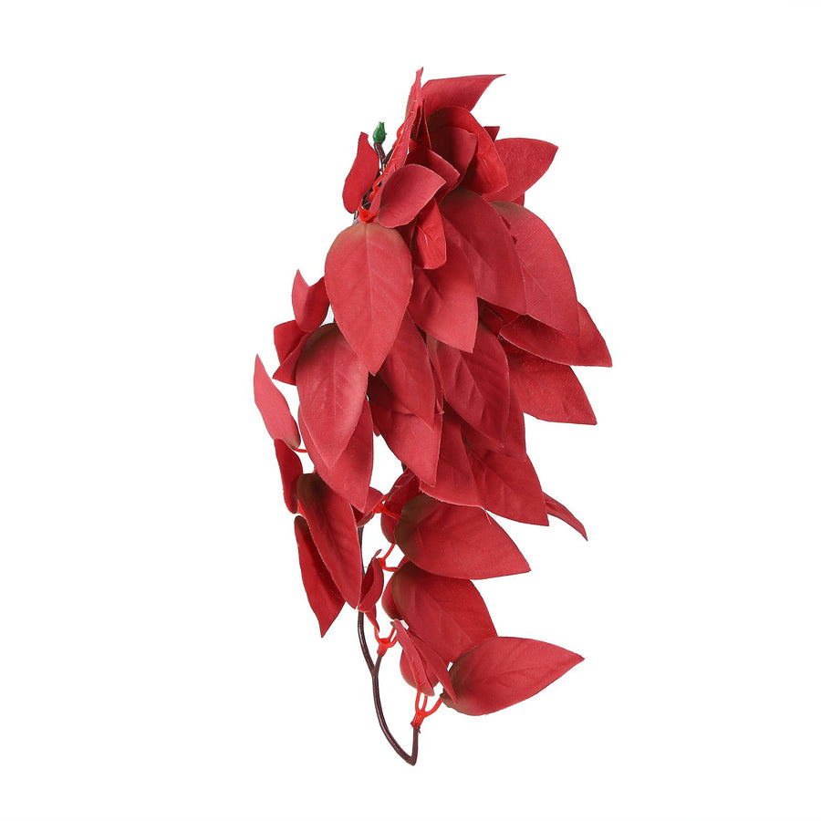 Artificial Reptile Plants Lifelike Plastic Plant Hanging Leaves Decoration with Suction Cup for Reptiles Terrarium Fish TankT-1033A4