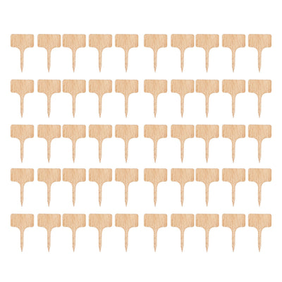 50PCS Bamboo Plant Labels T Type Wooden Plant Sign for Seed Potted Herbs Flowers Vegetables