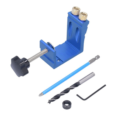 15° Oblique Hole Locator Positioner Woodworking Hole Jig Dowel Drill Kit Carpentry AccessoryBlue