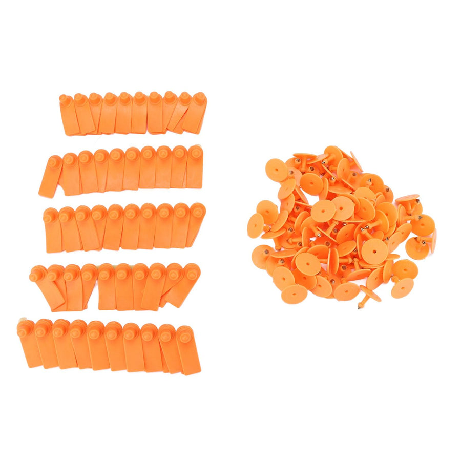 100Set Livestock Ear Tag Kit Plastic Farm Animal Ear Label Tag for Sheep Goats Cattle Cows Pigs