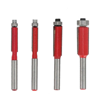 4Pcs/Set Woodworking Trimming Cutter Head with Bearing Straight Knife Woodworker Tool