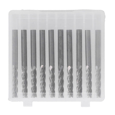 10Pcs 4 Flutes Milling Cutter No Burr Engrave Machine Knife 3.175x15mm for Acrylic MDF PVC