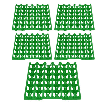 5PCS Plastic Egg Flats 30 Cell Egg Crates Holder Tray for Storage Transportation Home Farm SuppliesGreen