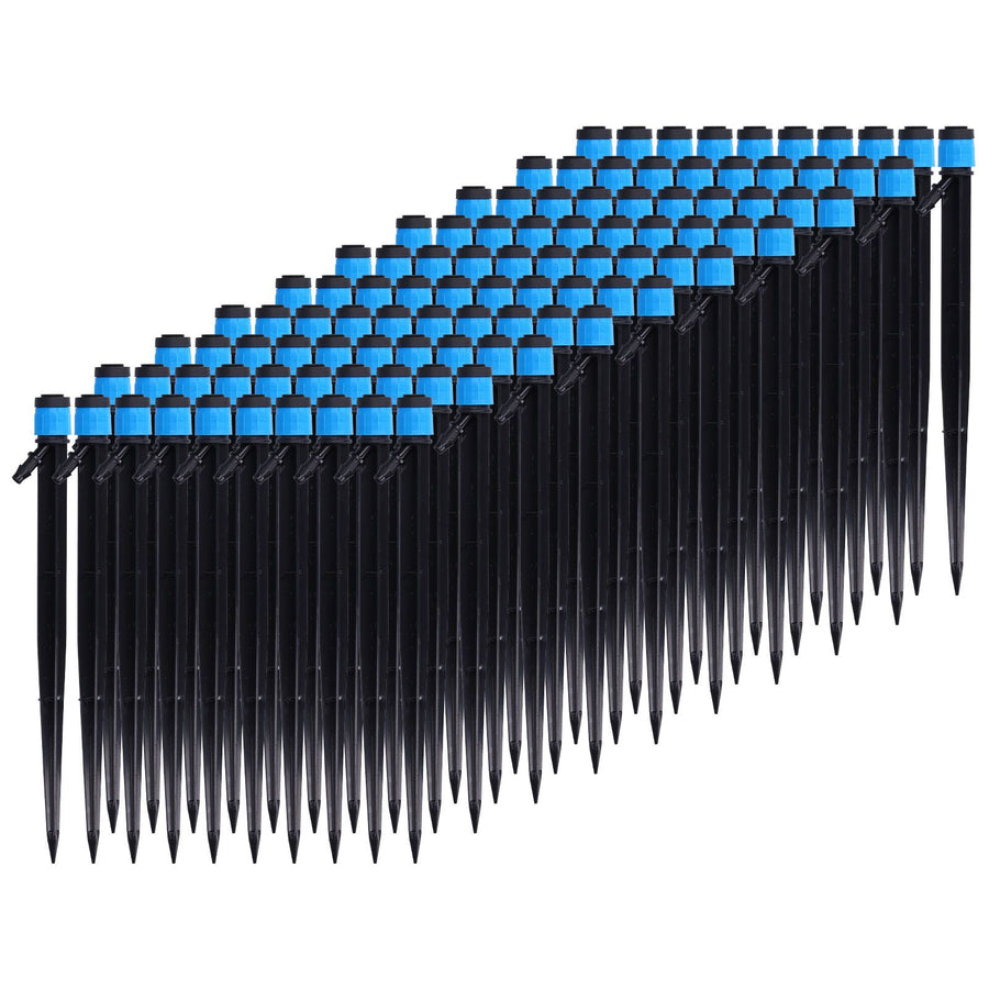 100Pcs/Bag Drip Irrigation Emitters 18cm Universal 360 Degree Drip Sprinkler Head for 4/7mm Tube