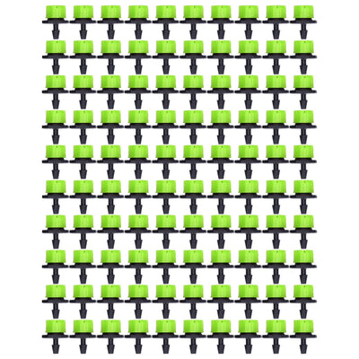 100Pcs 8 Hole Drip Irrigation Emitter Adjustable Drip Irrigation Sprinkler for Garden Greenhouse Courtyard Green