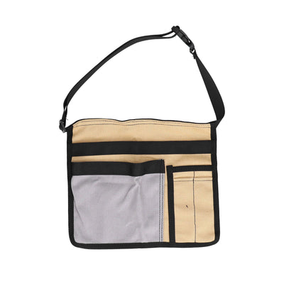 Tool Waist Bag Lightweight Multi Pocket Oxford Cloth Waist Tool Pouch for Garden Climbing Outdoor(Grey Khaki )