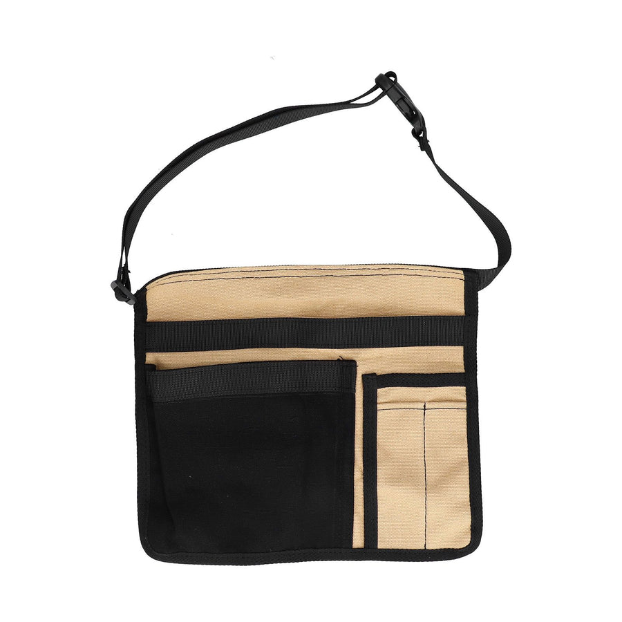 Tool Waist Bag Lightweight Multi Pocket Oxford Cloth Waist Tool Pouch for Garden Climbing Outdoor(Black Khaki )
