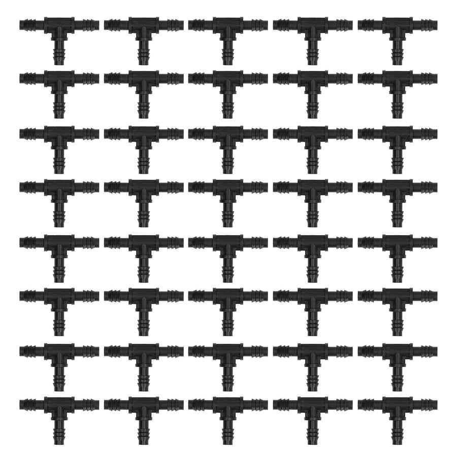 40pcs Irrigation Fitting Drip Irrigation Barbed Connector 8/12mm Tube Tee for Garden Lawn