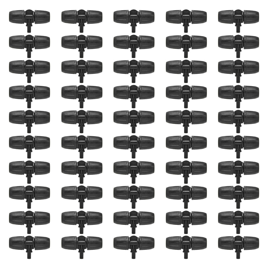 50pcs 8/12mm Hose Tee Fitting Tube Tee Connector Accessory for Garden Drip Irrigation Watering System