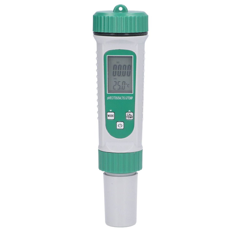 6 in 1 Water Quality Tester PH EC TDS SALT S.G Temperature LCD Screen White Backlight High Accuracy