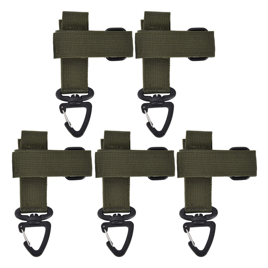5pcs/set Multi Purpose Glove Hanging Buckle Adjustable Nylon Glove Hook Safety ClipMilitary Green