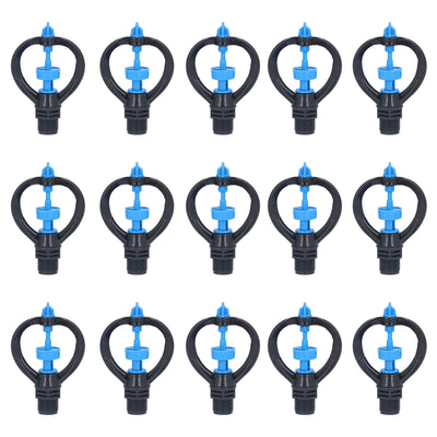 15Pcs Lawn Sprinkler Nozzle G1/2 External Thread 360° Automatic Rotation Mid Range for Lawn Garden Watering IrrigationRound Nozzle