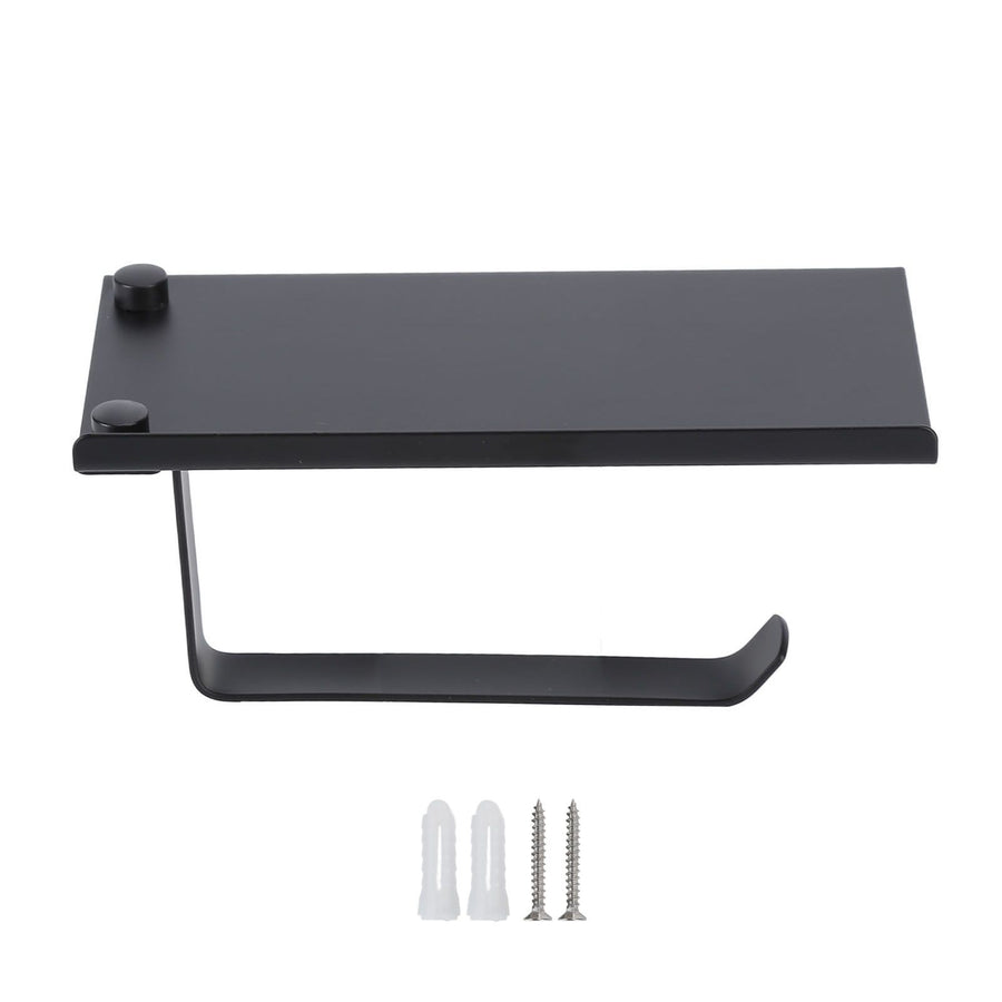 Toilet Paper Holder 304 Stainless Steel Anti Rust Wearable Bathroom Phone Holder for Kitchen WashroomBlack
