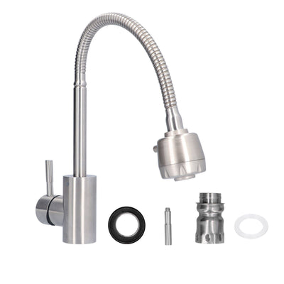 Stainless Steel Universal Water Faucet Bathroom Basin Sink Hot and Cold Water Tap with 2 Gear for Home Kitchen