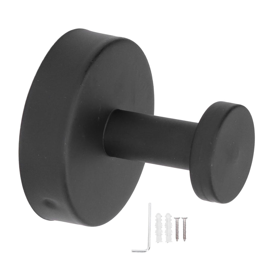Single Coat Hook 304 Stainless Steel Black Wall Mounted Towel Clothes Hat Hanger for Bathroom Kitchen