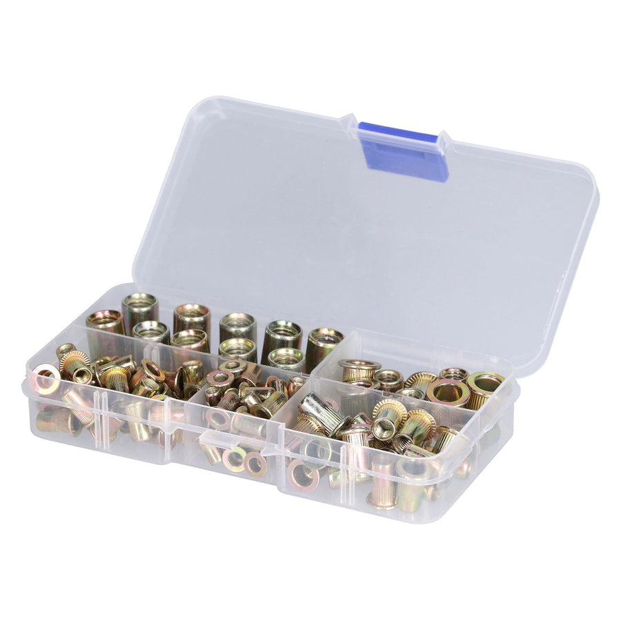 100PCS Threaded Inserts M3‑M8 Portable Galvanized Carbon Steel High Strength Rivet Nuts Assortment100PCS