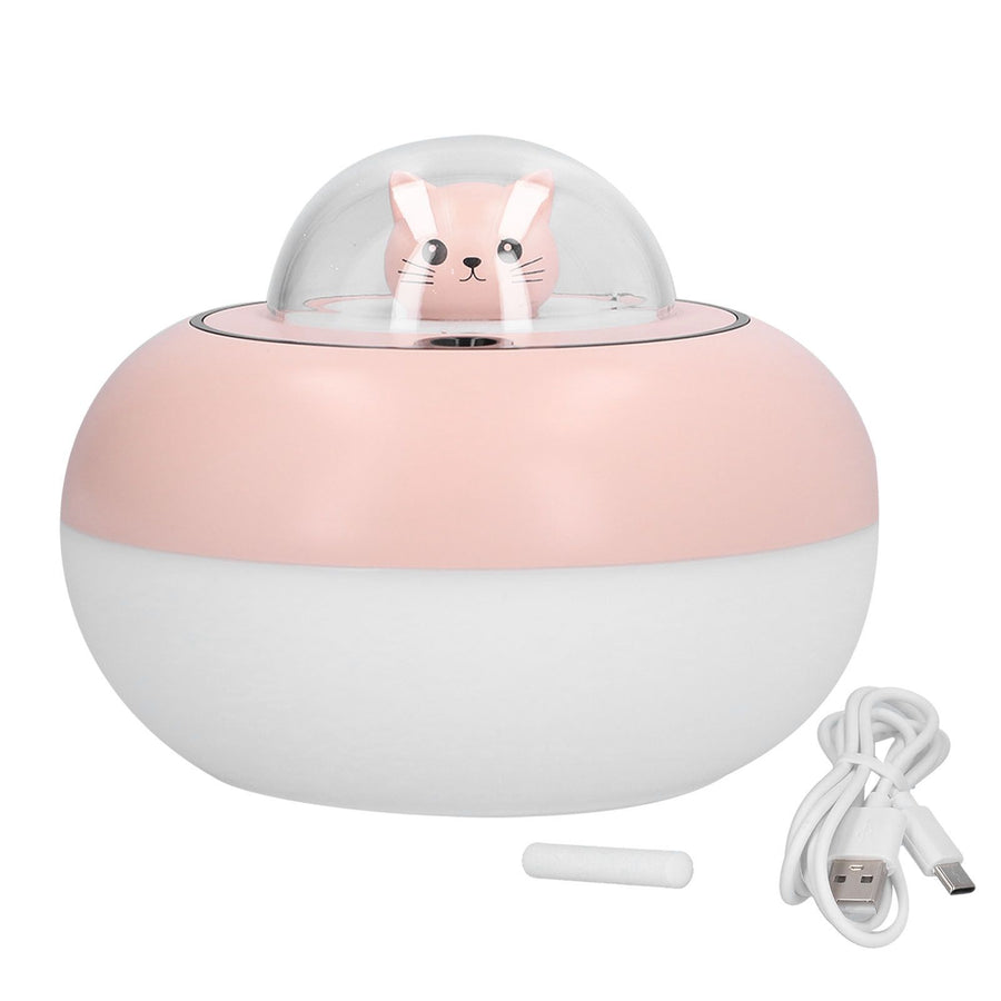 300ml LED Desk Humidifier White Pink USB Powered Mute Colorful Large Capacity Air Humidifier for Home Office
