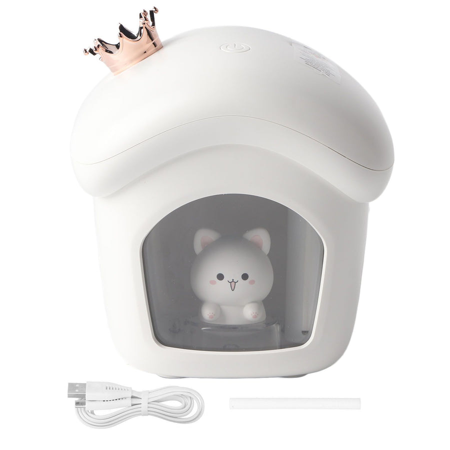 Air Humidifier USB Charging 2 Gears Smart Portable Desk Humidifier with 350ml Visible Water TankWhite