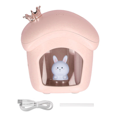 Air Humidifier USB Charging 2 Gears Smart Portable Desk Humidifier with 350ml Visible Water TankPink