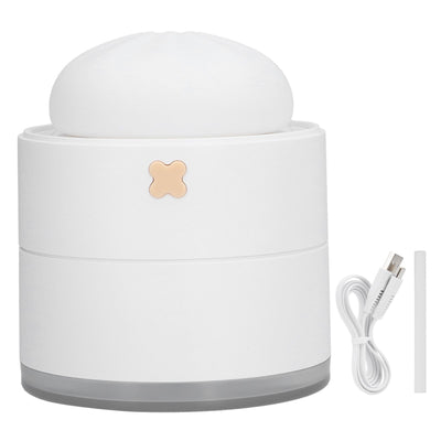 400ml Steamed Bun Shape Air Humidifier 2 Gears Adjustable Desktop Humidifier USB PoweredWhite
