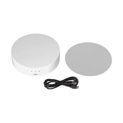 Motorized Rotating Display Stand 138mm Electric Rotating Turntable 3 Speed Adjustable USB Powered Jewelry Display BracketWhite