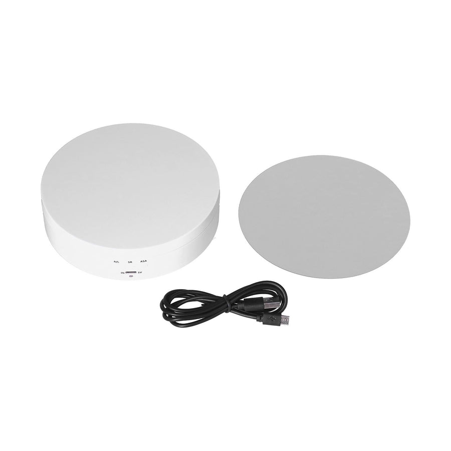 Motorized Rotating Display Stand 138mm Electric Rotating Turntable 3 Speed Adjustable USB Powered Jewelry Display BracketWhite