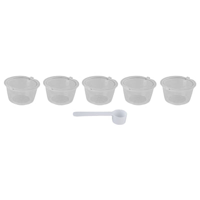 5Pcs 50ml Coffee Capsule Reusable Coffee Filter Cup with Spoon for DOLCE GUSTO Coffee MachineTransparent
