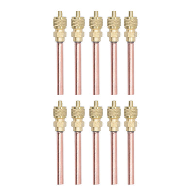 10Pcs 1/4SAE HVAC Filling Access Valves Air Conditioner Brass Check Valve for R22 R12 R134