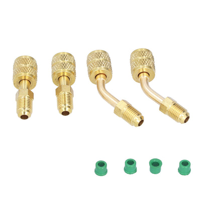 4Pcs 1/4SAE to 5/16SAE Conversion Head Refrigerant Charging Adapter for R410 Reducer Fluoride Tools