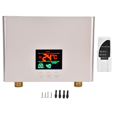 5500W Tankless Instant Electric Water Heater with Touch Panel Remote Control for Kitchen Bathroom 30‑55℃ 220VGold