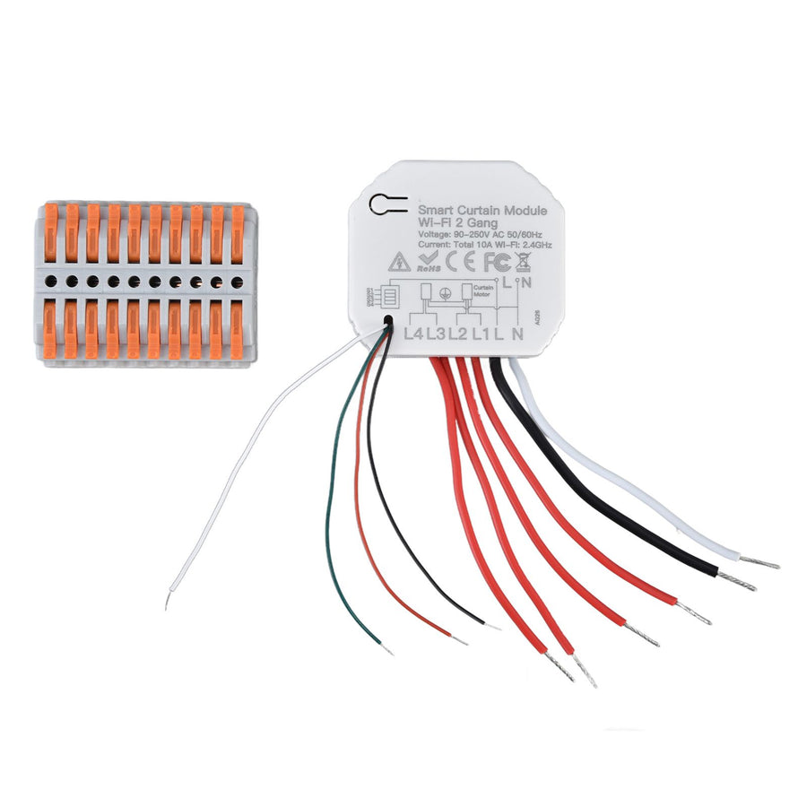 Smart Curtain Switch Module 2 Way Wifi Curtain Opener Module APP Remote Control Timing for Intelligent Appliance 90‑250V
