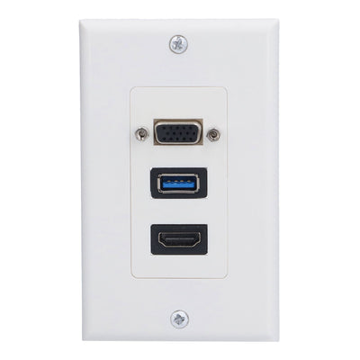 Audio Video Wall Socket 5 Gbps Embedded Installation Multimedia Port Composite Video Panel