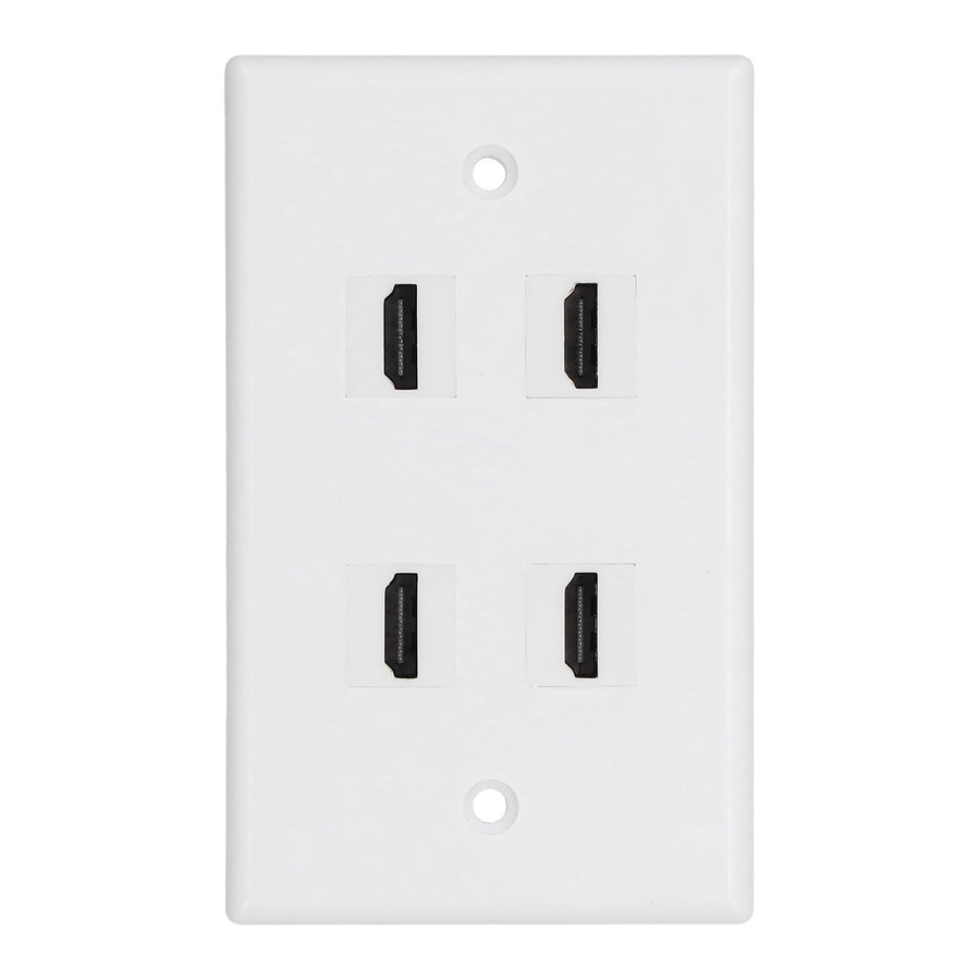 4 HD Multimedia Interface Wall Plate US Standard ABS Outlet Panel for AV Receiver Home Theater System