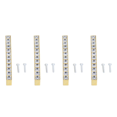 4Pcs/set Crystal Handle Modern Cabinet Door Diamonds Double Hole Pitch 128mm Drawer Knob