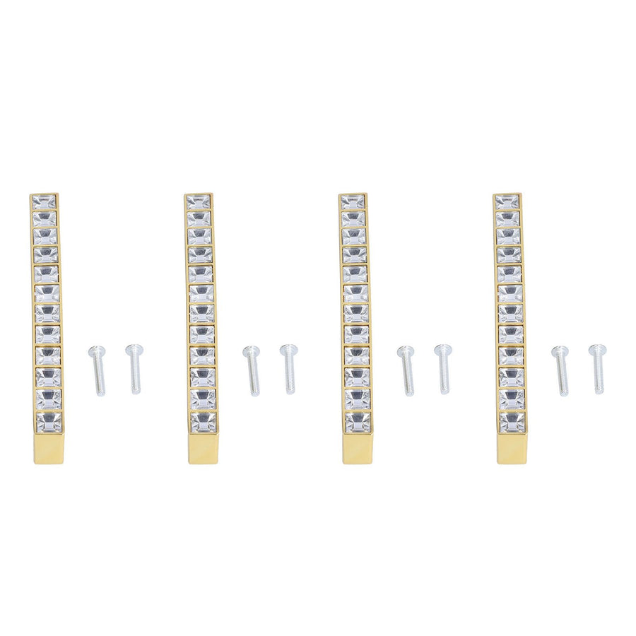 4Pcs/set Crystal Handle Modern Cabinet Door Diamonds Double Hole Pitch 128mm Drawer Knob