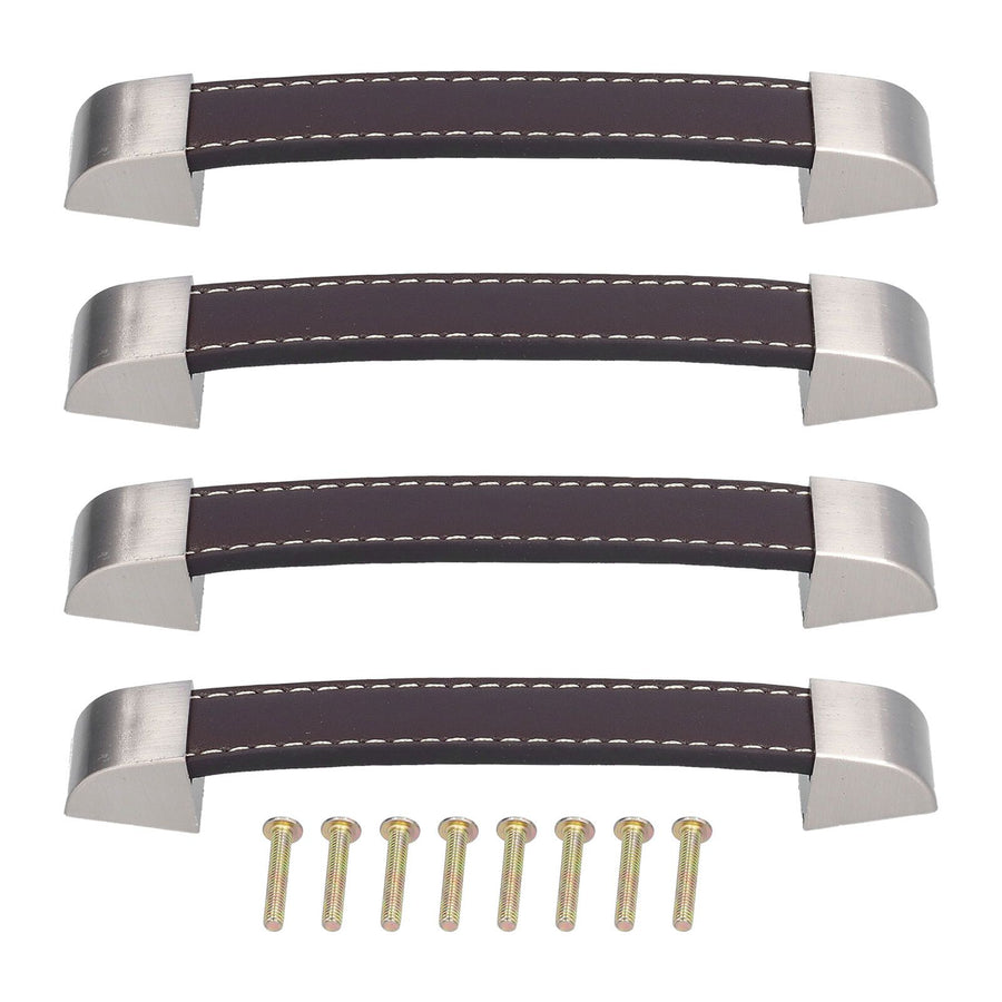 4 Set Furniture Handle Brown Rectangular Drawer Pull for Cabinet Side Doors Luggage