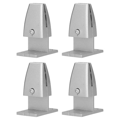 4pcs Desk Screen Baffle Clamp T Type Aluminum Alloy Silver Desktop Partition Bracket Holder for Office Classroom