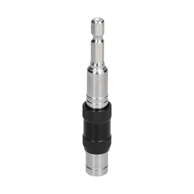 Hex Bit Tip Holder Chrome Vanadium Steel Self Locking Multi Angle Extension Rod for Electric Drill Screwdriver(Silver Black )