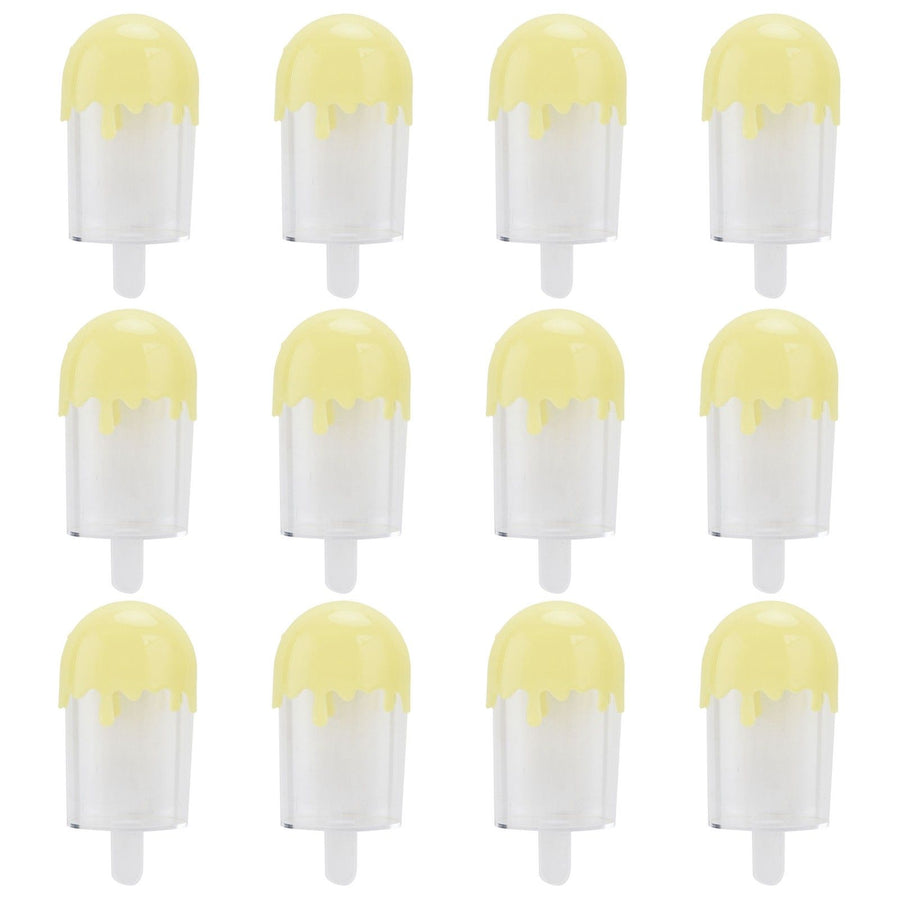 12Pcs Ice Cream Shape Candy Box Plastic Candy Case Container Wedding Party SuppliesYellow