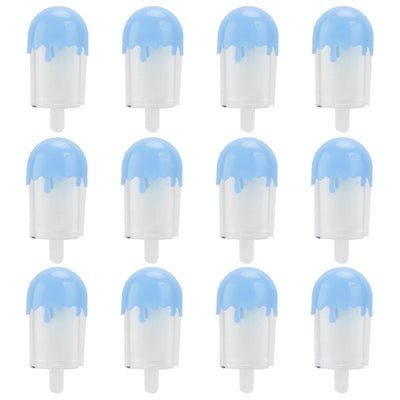 12Pcs Ice Cream Shape Candy Box Plastic Candy Case Container Wedding Party SuppliesBlue