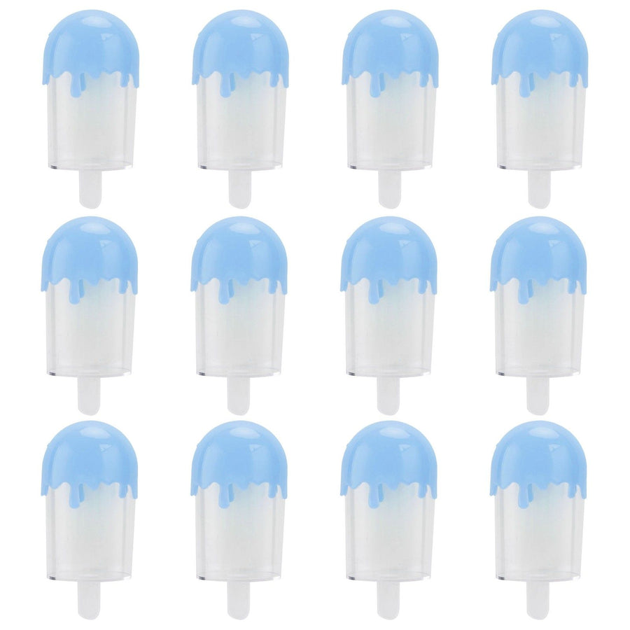12Pcs Ice Cream Shape Candy Box Plastic Candy Case Container Wedding Party SuppliesBlue