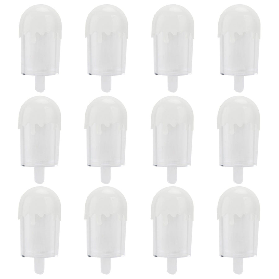 12Pcs Ice Cream Shape Candy Box Plastic Candy Case Container Wedding Party SuppliesWhite