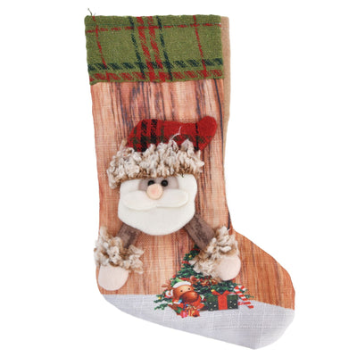 Christmas Stocking Three Dimensional Printed Christmas Stocking Gift Bag Ornament for Christmas Tree Fireplace HangingElderly