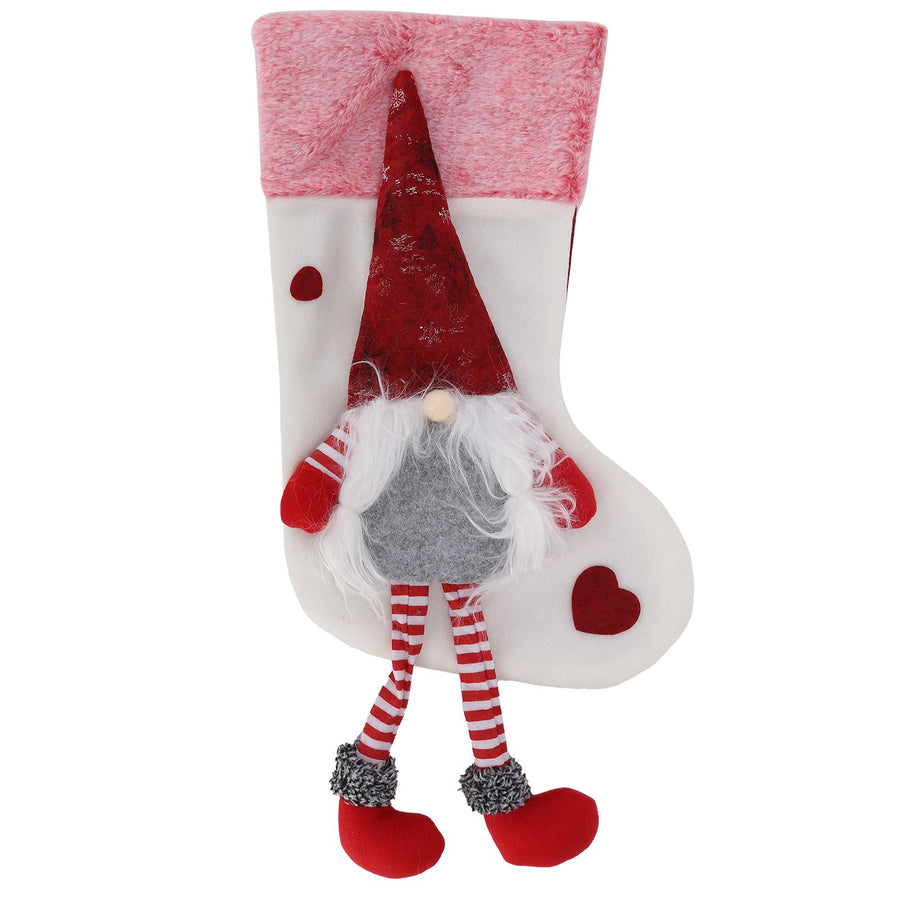 Christmas Ornaments Christmas Ornaments with Legs Plush Faceless Old Man in Deep Forest Christmas StockingsWhite