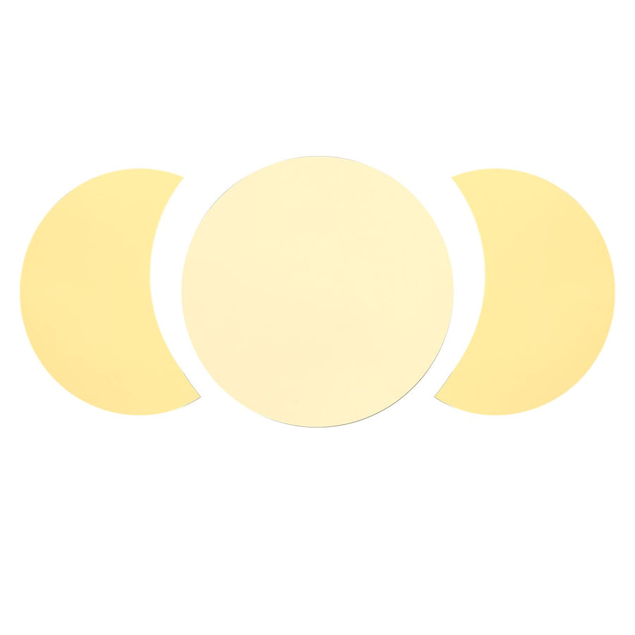 Acrylic Mirror Wall Sticker Sun Half Moon Shape Decorative Background Decal for Home UseGold