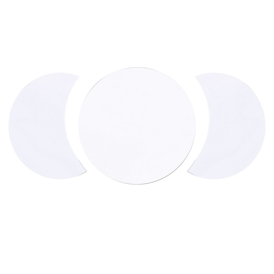 Acrylic Mirror Wall Sticker Sun Half Moon Shape Decorative Background Decal for Home UseSilver
