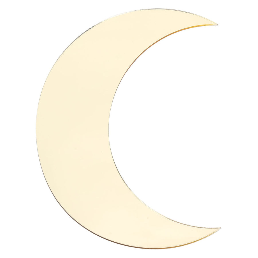 Moon Shape Mirror Wall Sticker Acrylic Decorative Background Decal for Home Office CorridorGold